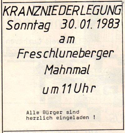 Kranzniederlegung / Aufruf der DKP 1983