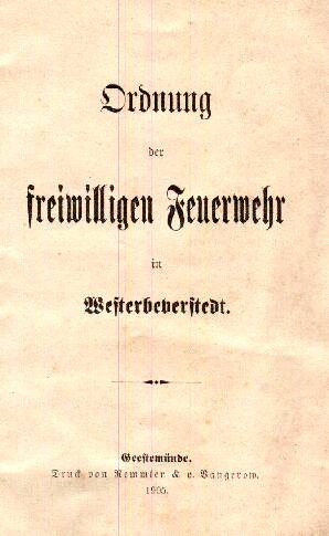 Feuerwehrordnung Westerbeverstedts von 1905a